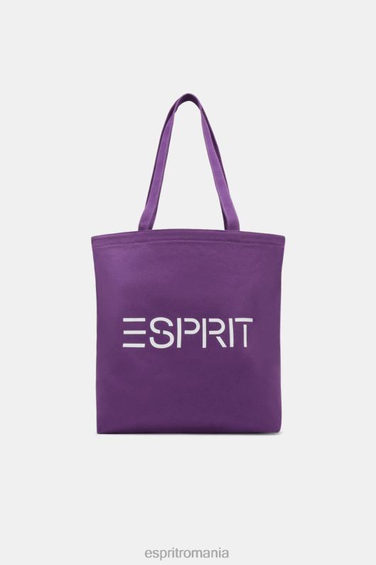 Esprit geantă tote din pânză cu logo bărbați mov de boabe 2T6N838 accesorii