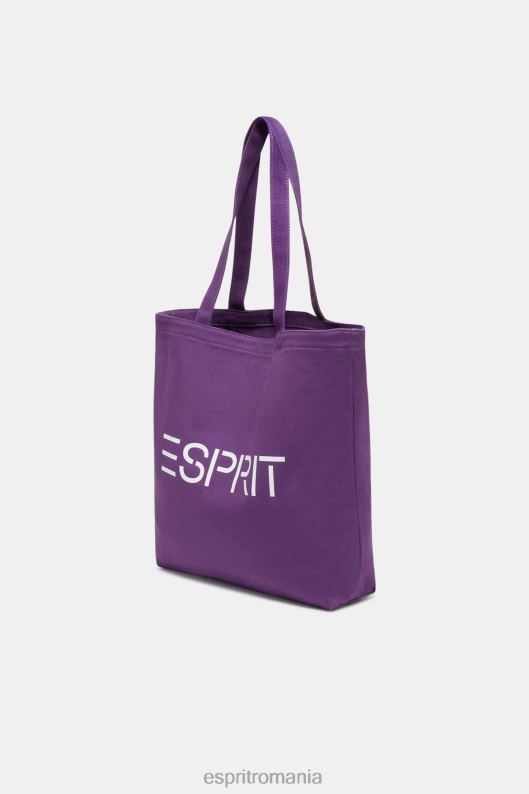 Esprit geantă tote din pânză cu logo bărbați mov de boabe 2T6N838 accesorii
