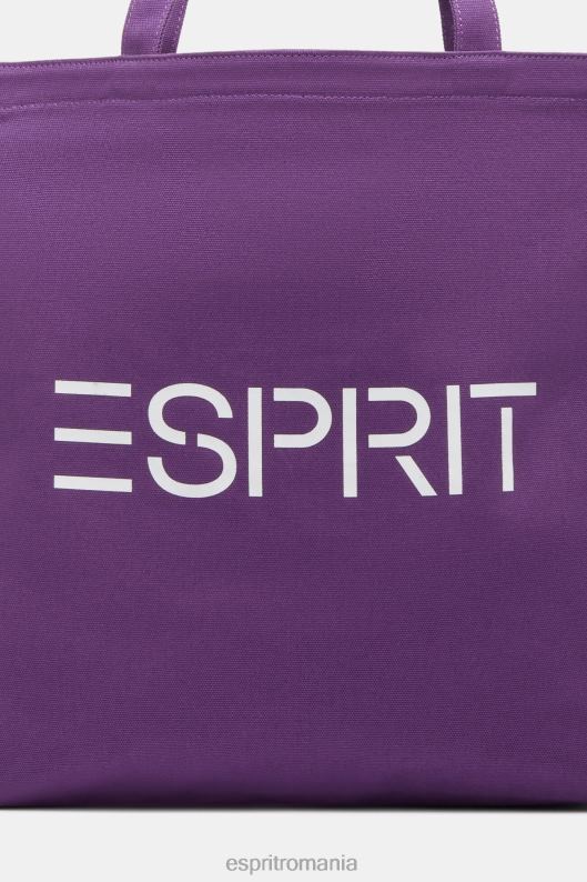Esprit geantă tote din pânză cu logo bărbați mov de boabe 2T6N838 accesorii