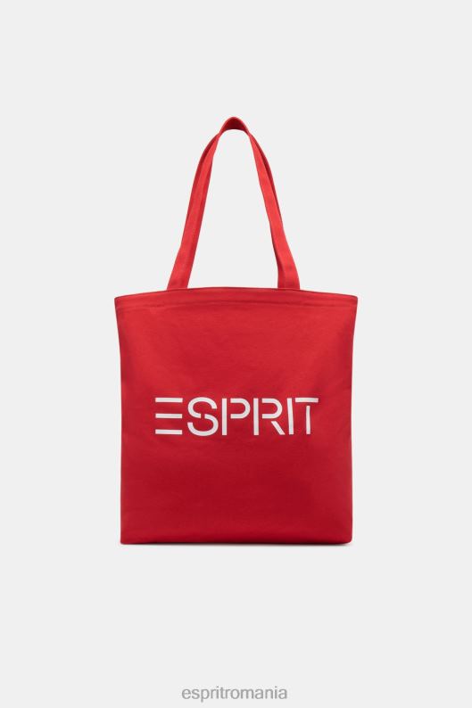 Esprit geantă tote din pânză cu logo bărbați portocaliu rosu 2T6N837 accesorii