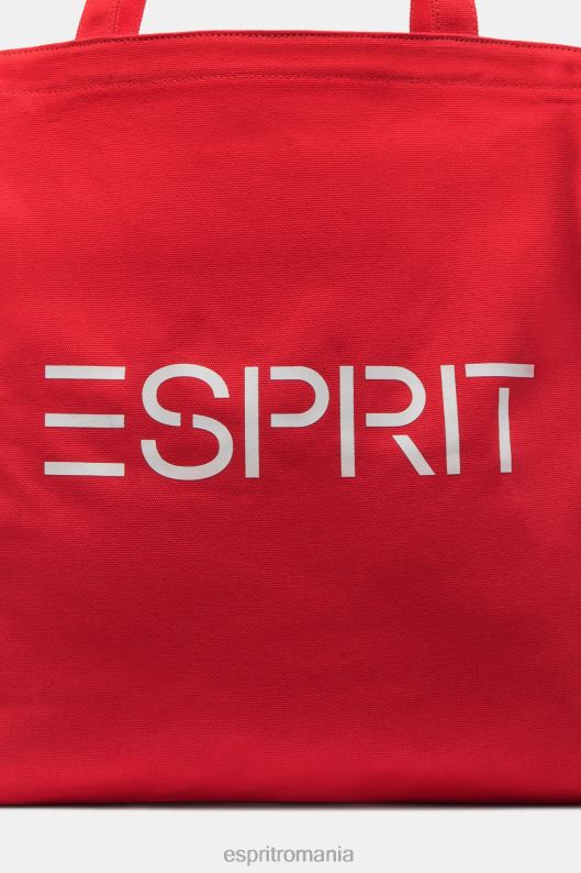 Esprit geantă tote din pânză cu logo bărbați portocaliu rosu 2T6N837 accesorii