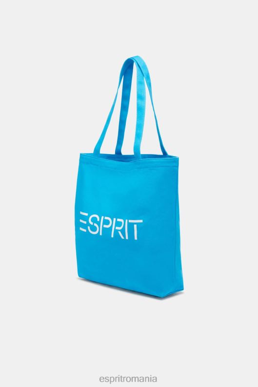 Esprit geantă tote din pânză cu logo bărbați turcoaz 2T6N839 accesorii