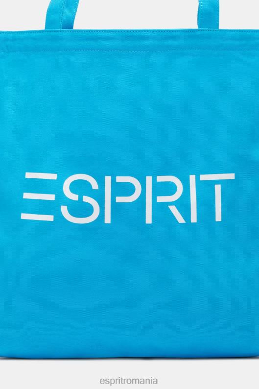 Esprit geantă tote din pânză cu logo bărbați turcoaz 2T6N839 accesorii
