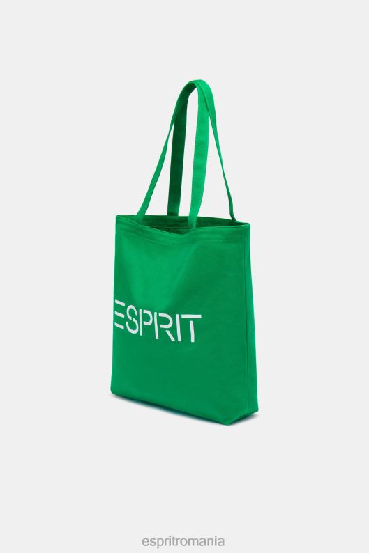 Esprit geantă tote din pânză cu logo bărbați verde 2T6N840 accesorii