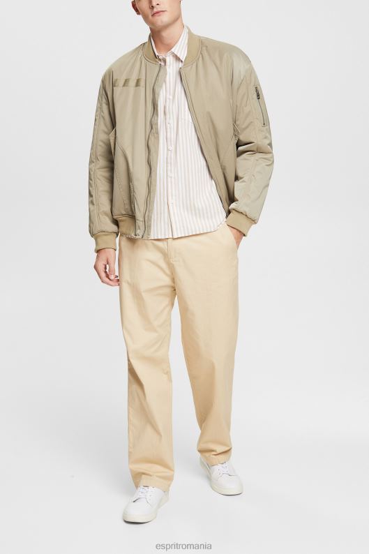 Esprit cămașă cu dungi bărbați bej crem 2T6N8871 cămăși