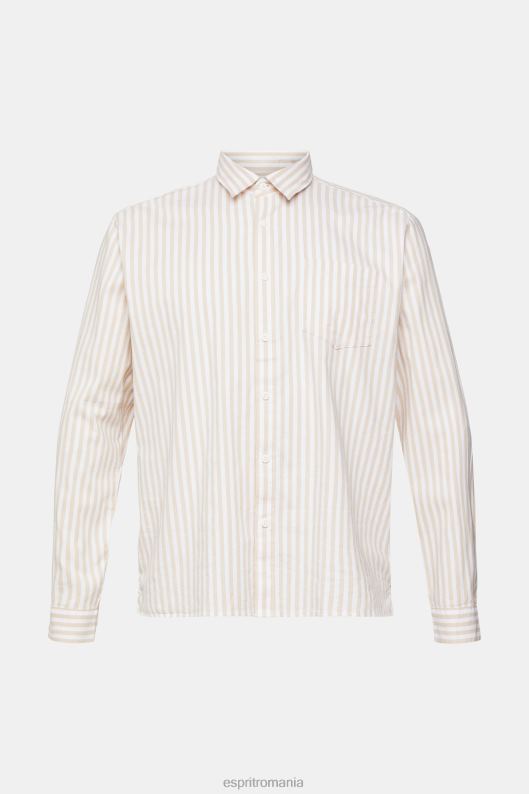 Esprit cămașă cu dungi bărbați bej crem 2T6N8871 cămăși