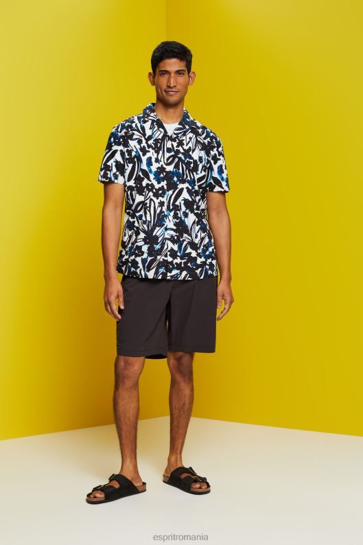 Esprit cămașă cu mânecă scurtă cu model, 100% bumbac bărbați marina 2T6N8613 cămăși