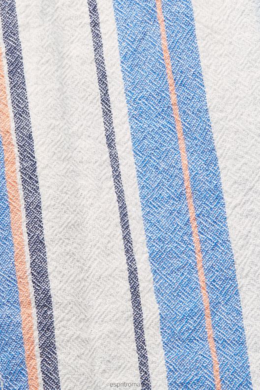 Esprit cămașă cu mânecă scurtă în dungi, 100% bumbac bărbați albastru stralucitor 2T6N8612 cămăși