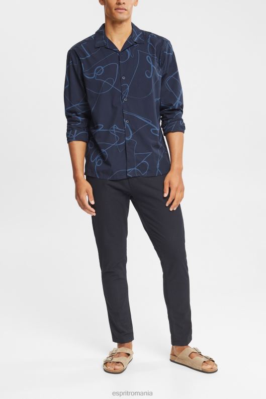 Esprit cămașă cu model bărbați marina 2T6N8910 cămăși