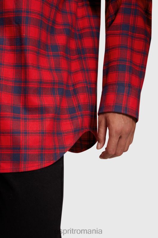 Esprit cămașă de flanel în carouri bărbați roșu 2T6N8792 cămăși