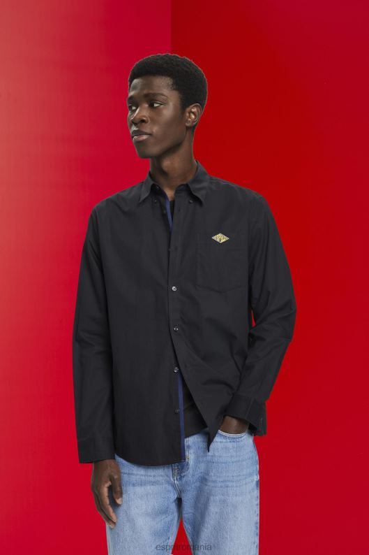 Esprit cămașă din bumbac cu nasturi bărbați negru 2T6N8658 cămăși