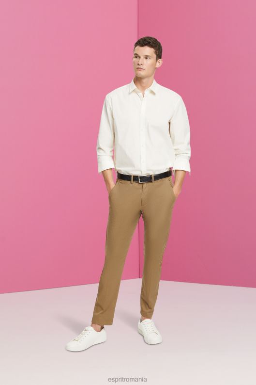 Esprit cămașă din bumbac durabil bărbați aproape alb 2T6N8831 cămăși