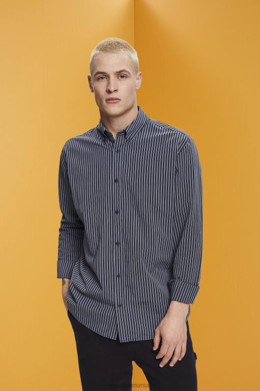 Esprit cămașă din bumbac durabil în dungi bărbați marina 2T6N8706 cămăși