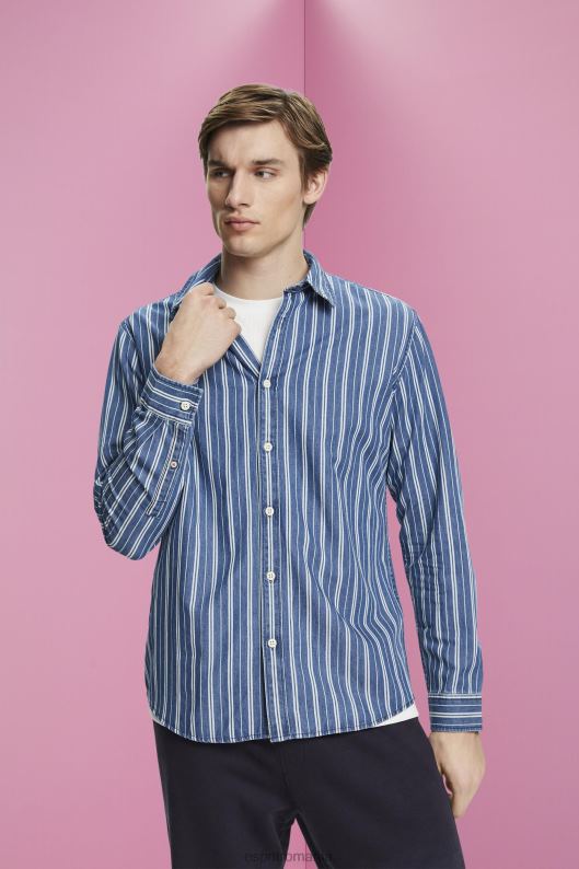 Esprit cămașă din denim slim fit cu dungi bărbați gheaţă 2T6N8716 cămăși