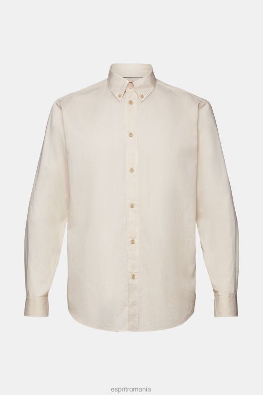 Esprit cămașă din poplin de bumbac bărbați nisip 2T6N8574 cămăși