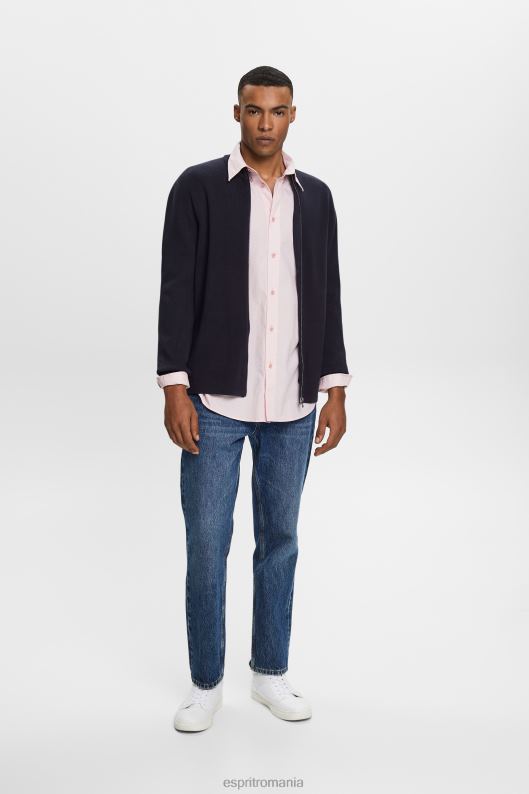 Esprit cămașă din poplin de bumbac bărbați roz vechi 2T6N8577 cămăși