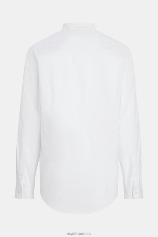 Esprit cămașă slim din poplin cu ecuson delfin bărbați alb 2T6N8802 cămăși