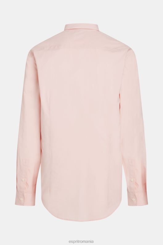 Esprit cămașă slim din poplin cu ecuson delfin bărbați roz deschis 2T6N8804 cămăși