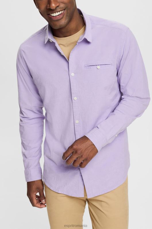 Esprit cămașă slim fit bărbați liliac 2T6N8912 cămăși