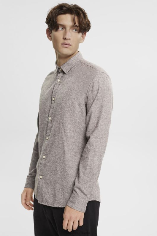 Esprit cămașă slim fit bărbați maro inchis 2T6N8700 cămăși