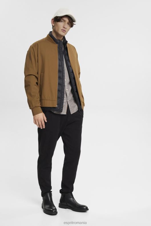 Esprit cămașă slim fit bărbați maro inchis 2T6N8700 cămăși