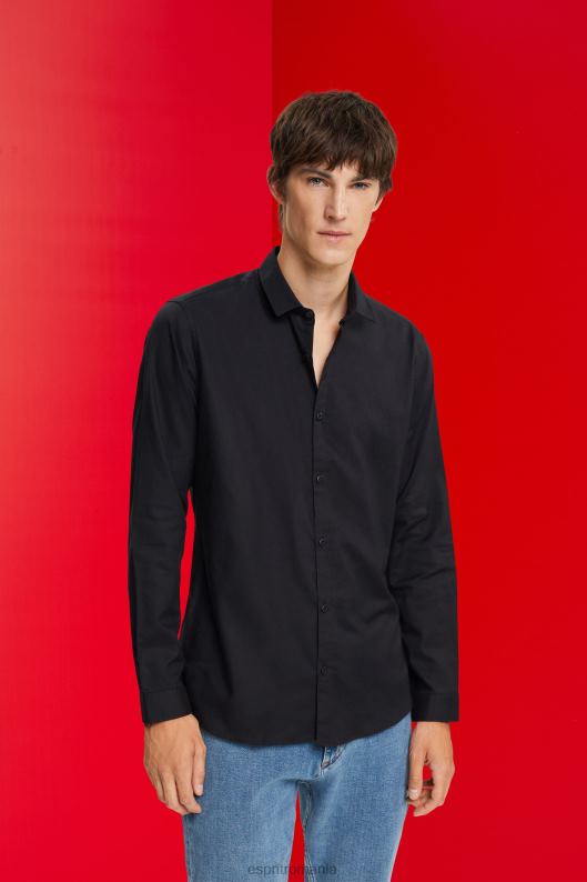 Esprit cămașă slim fit bărbați negru 2T6N8853 cămăși