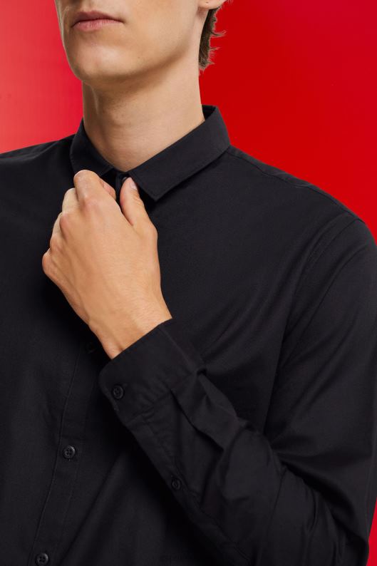 Esprit cămașă slim fit bărbați negru 2T6N8853 cămăși