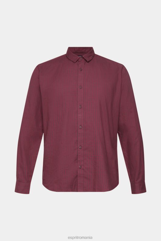 Esprit cămașă slim fit cu carouri bărbați roșu bordeaux 2T6N8690 cămăși