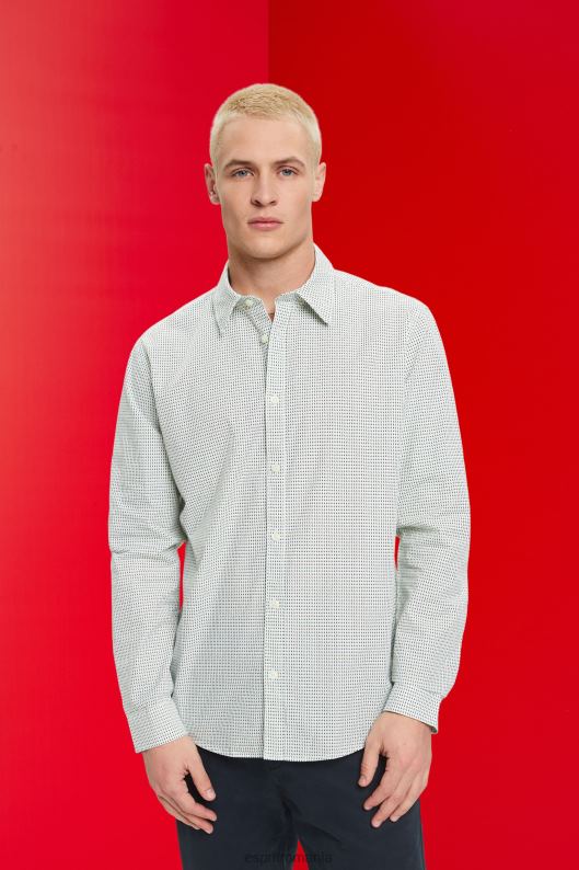 Esprit cămașă slim fit cu model peste tot bărbați alb 2T6N8777 cămăși