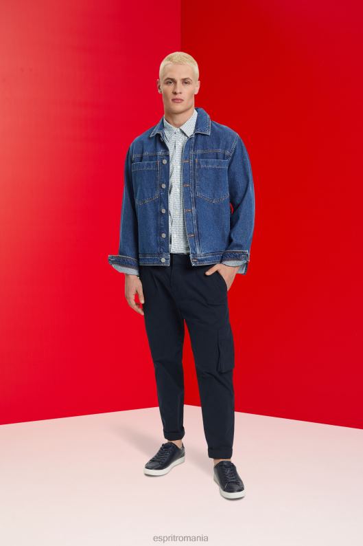 Esprit cămașă slim fit cu model peste tot bărbați albastru deschis 2T6N8778 cămăși