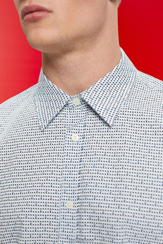 Esprit cămașă slim fit cu model peste tot bărbați albastru deschis 2T6N8778 cămăși