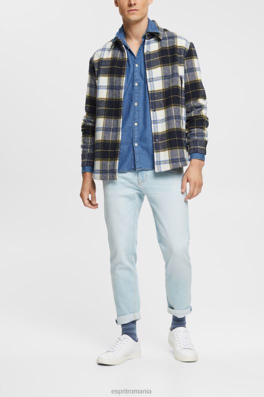 Esprit camasa de blugi bărbați spalare medie albastra 2T6N8833 cămăși
