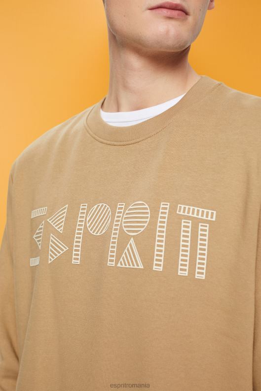 Esprit hanorac cu imprimeu logo bărbați bej kaki 2T6N8852 hanorace și hanorace