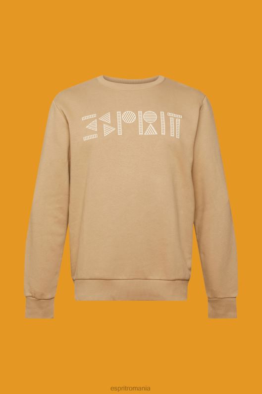 Esprit hanorac cu imprimeu logo bărbați bej kaki 2T6N8852 hanorace și hanorace