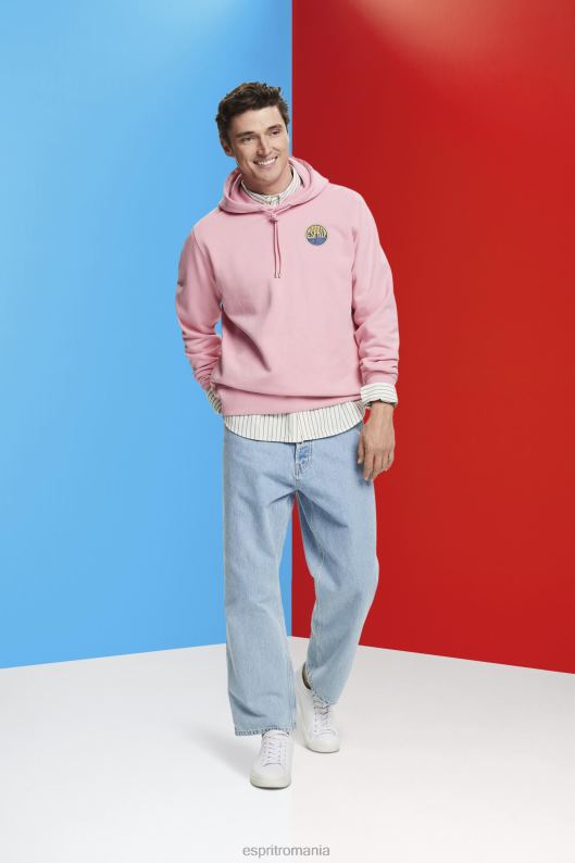 Esprit hanorac cu imprimeu logo bărbați roz 2T6N8652 hanorace și hanorace