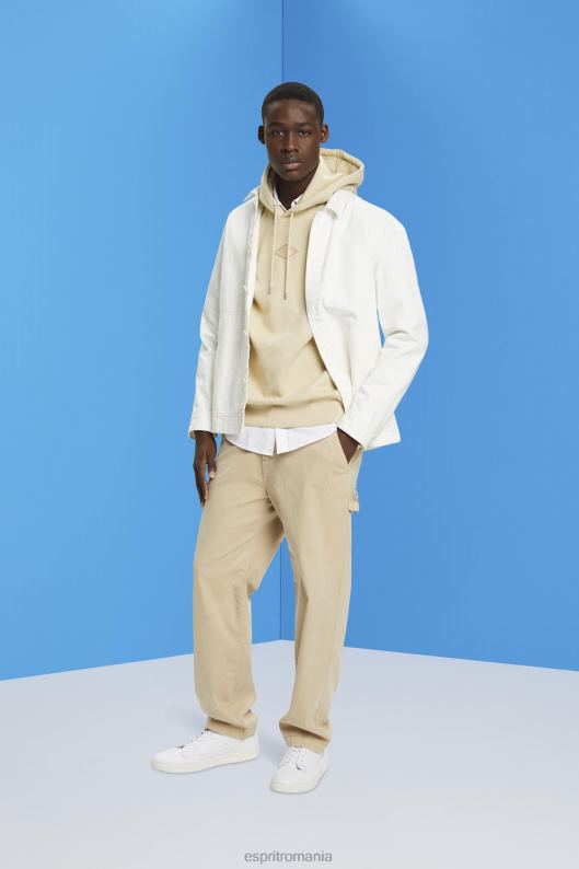 Esprit hanorac cu imprimeu logo pe piept bărbați bej 2T6N8639 hanorace și hanorace