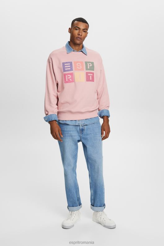 Esprit hanorac cu logo, 100% bumbac organic bărbați roz vechi 2T6N8582 hanorace și hanorace