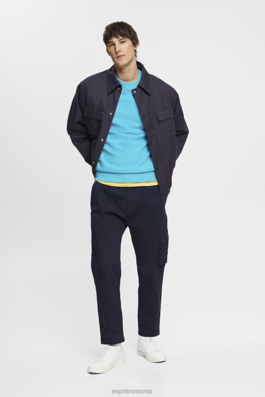 Esprit hanorac cu logo brodat la mânecă bărbați verde acvatic 2T6N8724 hanorace și hanorace