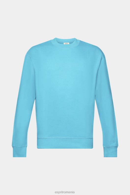 Esprit hanorac cu logo brodat la mânecă bărbați verde acvatic 2T6N8724 hanorace și hanorace