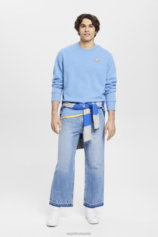 Esprit hanorac cu logo imprimat pe spate bărbați lavandă albastru deschis 2T6N8647 hanorace și hanorace