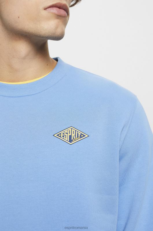 Esprit hanorac cu logo imprimat pe spate bărbați lavandă albastru deschis 2T6N8647 hanorace și hanorace