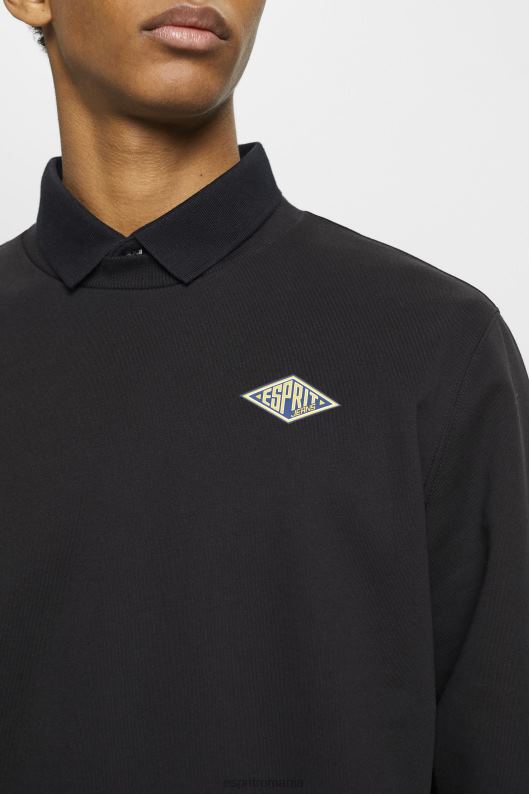 Esprit hanorac cu logo imprimat pe spate bărbați negru 2T6N8643 hanorace și hanorace