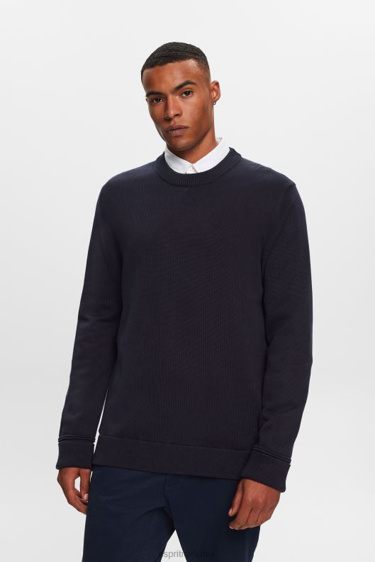 Esprit hanorac din bumbac cu decolteu bărbați marina 2T6N8579 hanorace și hanorace