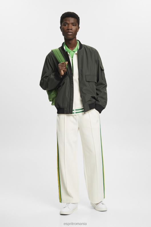 Esprit jachetă în stil bomber bărbați kaki închis 2T6N8767 jachete