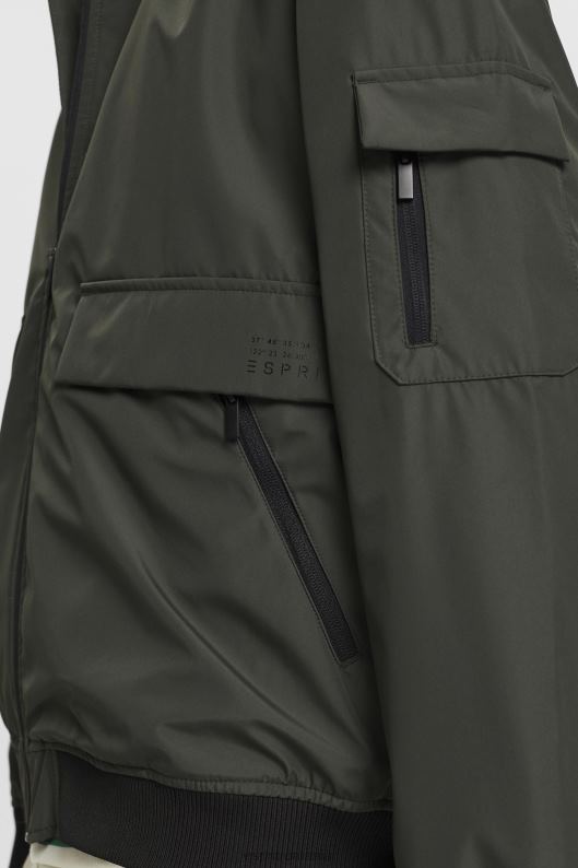 Esprit jachetă în stil bomber bărbați kaki închis 2T6N8767 jachete