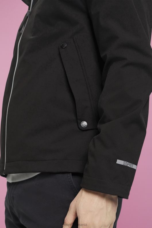 Esprit jachetă softshell cu glugă bărbați negru 2T6N8728 jachete
