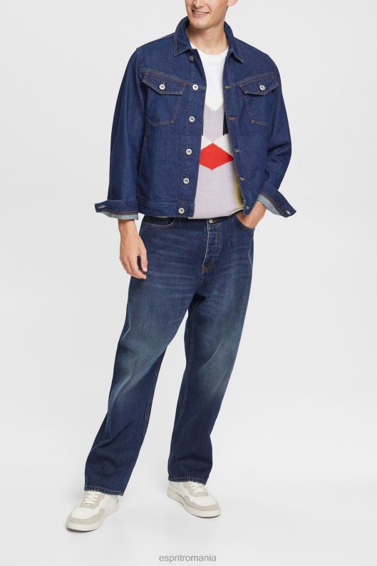 Esprit jacheta denim bărbați spalare albastru inchis 2T6N8879 jachete