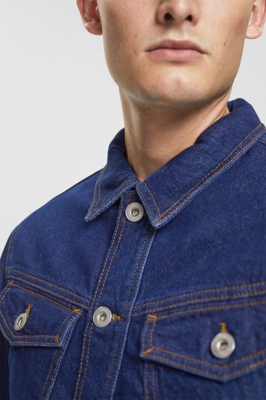 Esprit jacheta denim bărbați spalare albastru inchis 2T6N8879 jachete