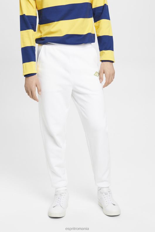 Esprit pantaloni de jogging cu imprimeu cu logo bărbați alb 2T6N8664 joggeri