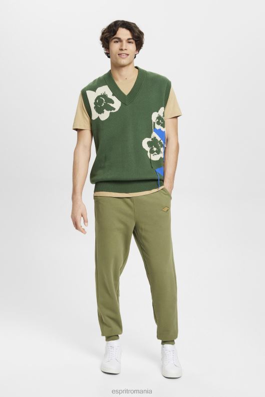 Esprit pantaloni de jogging cu imprimeu cu logo bărbați măsline 2T6N8666 joggeri